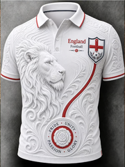 Herren UK Fußball Fan England bedrucktes Polo-Shirt