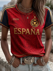 Damen-Fußball-Kurzarm-T-Shirt ESPAÑA