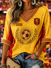 Damen-Geschenk für Fußballfans, lässiges Halbarm-T-Shirt mit Aufdruck