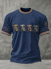 Herren Skelett Fahrrad Kurzarm T-Shirt