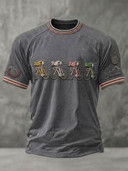 Herren Skelett Fahrrad Kurzarm T-Shirt
