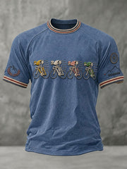 Herren Skelett Fahrrad Kurzarm T-Shirt