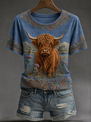 Damen Highland Jeans-Karo T-Shirt