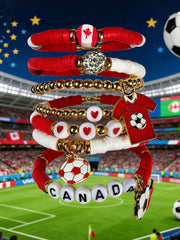 Kanada-Fußball-Armband-Set für die Freizeit