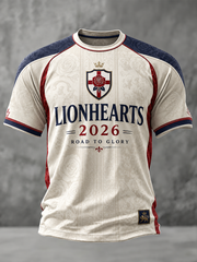 Herren T-Shirt mit England-Aufdruck, kurzärmelig, für Fußballliebhaber