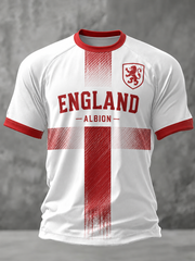 Herren T-Shirt mit England-Aufdruck, kurzärmelig, für Fußballliebhaber