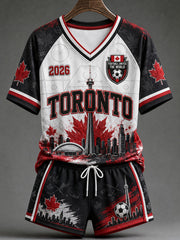 Damen 2026 Canada Soccer V-Ausschnitt T-Shirts