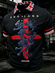 Herren UK Fußball-Liebhaber England bedrucktes Polohemd