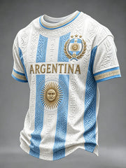 Herren Argentinien Fußball Kurzarm-T-Shirt