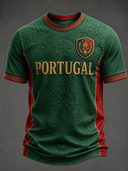 Herren T-Shirt mit Portugal-Fußballdruck