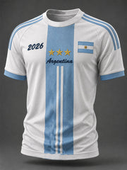 Herren Argentinien Fußball Kurzarm-T-Shirt