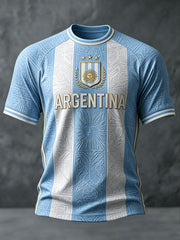 Herren Argentinien Fußball Kurzarm T-Shirt