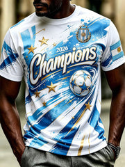 Herren Argentinien Fußball Kurzarm-T-Shirt