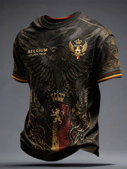 Herren-T-Shirt mit Belgien-Fußball-Liebhaber-Stolz-Aufdruck