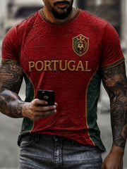 Herren T-Shirt mit Portugal-Fußball-Aufdruck