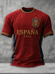 Herren T-Shirt mit spanischem Fußball-Fans-Print