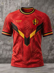 Herren Belgien Fußball Fan Kunst Bedrucktes T-Shirt