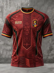 Herren T-Shirt Belgien Fußball-Fan Stolz-Kunst bedruckt