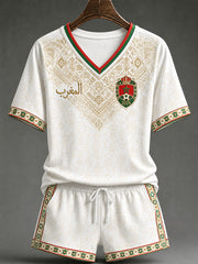Women's 2026 Morocco Football V-Neck T-Shirts