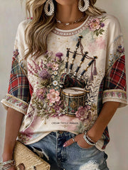 Damen Schottland Edinburgh Kunst bedrucktes T-Shirt