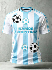 Men's star football team cheering casual short sleeve t-shirt