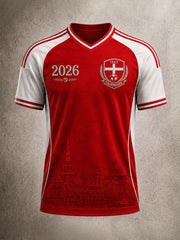 Damen-T-Shirt mit V-Ausschnitt, Dänemark-Fußball