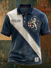 Herren UK Fußball-Liebhaber England bedrucktes Poloshirt