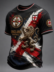 Herren Großbritannien Fußball-Liebhaber England bedrucktes Kurzarm-T-Shirt