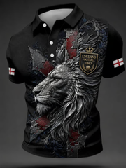 Herren UK Football Lover England bedrucktes Poloshirt