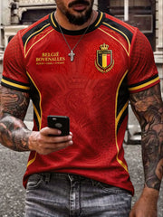 Herren T-Shirt Belgien Pride Kunst bedruckt