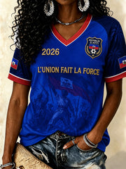 Haiti V-Neck T-Shirts für Damen