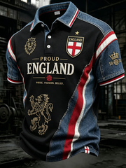 Herren UK Fußball-Liebhaber England bedrucktes Poloshirt