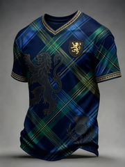 Bedrucktes V-Ausschnitt T-Shirt Schottland für Herren
