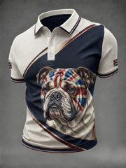 Herrenhemd mit Britischer Bulldogge-Print