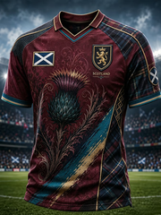 Herren Polohemd mit Schottland-Druck