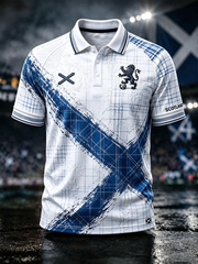 Herren Polohemd mit Schottland-Druck