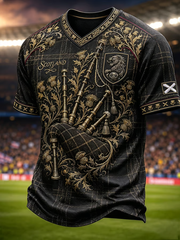 Bedrucktes V-Ausschnitt T-Shirt Schottland für Herren