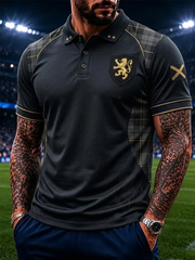 Herren Polohemd mit Schottland-Druck