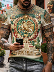 Herren T-Shirt mit Mexiko-Kunstdruck