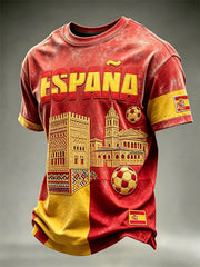 Herren T-Shirt 2026 Spanien Team La Alhambra Colorblock Print Kurzarm