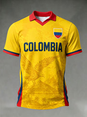 Herren Columbia Fußball-Print Freizeit-T-Shirt
