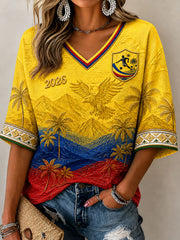 Columbia Damen T-Shirt mit Football-Print, Freizeit