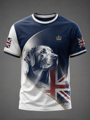 Herren-T-Shirt mit Print im britischen Stil