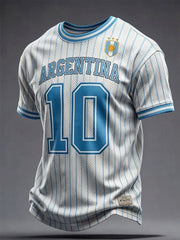 Herren Argentinien Fußball T-Shirt Kurzarm