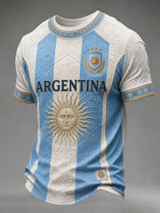 Herren Argentinien Fußball Kurzarm-T-Shirt
