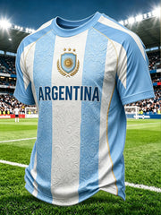 Herren Argentinien Fußball T-Shirt Kurzarm