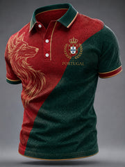Herren Casual Top mit portugiesischem Fußballprint
