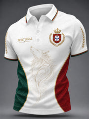 Herren Print Shirt Fußball Portugal Leger