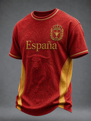 Herren-T-Shirt mit spanischem Fußball-Print