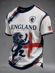 Herren Großbritannien Fußball-Liebhaber England bedrucktes Kurzarm-T-Shirt